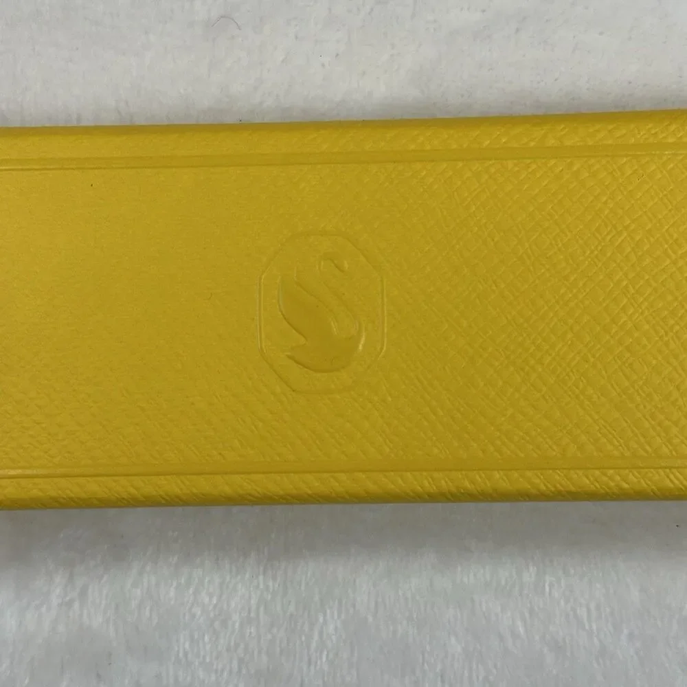 Swarovski Empty Necklace Box Yellow Long Jewelry Case Swan Logo 11”